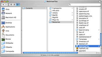 web view menu